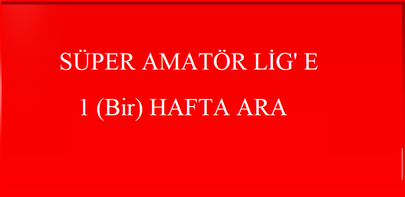 Süper Amatör Lig'e 1(bir) Hafta Ara